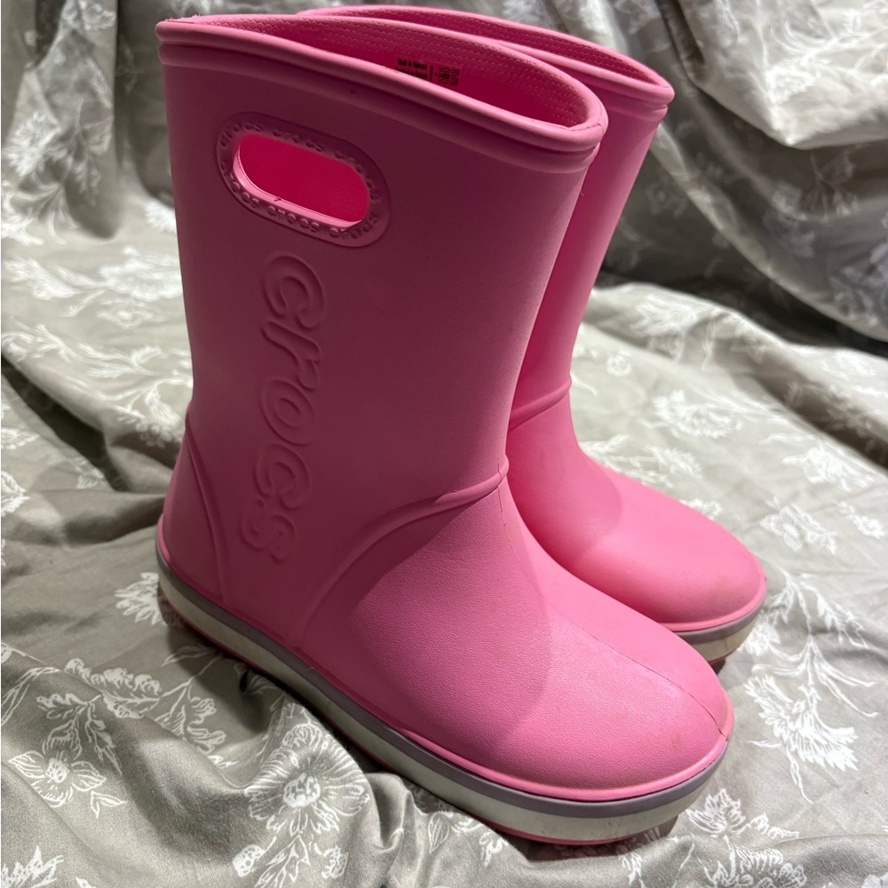 Crocs rain boots pink 3